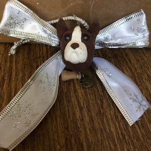 Brown Boston Terrier Ornament